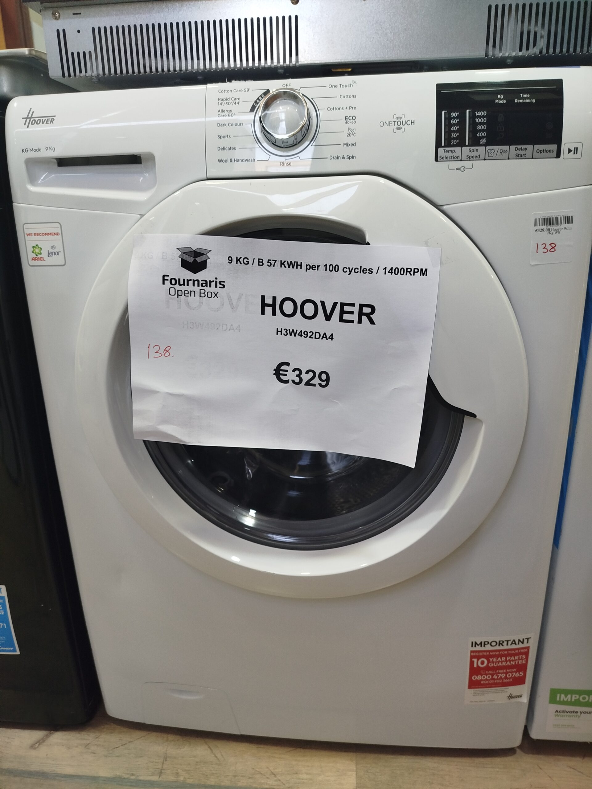 138. WASHING MACHINE HOOVER H3W492DA4